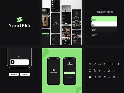 Sports — Social media app app design clean dark app dark theme design icons iphone mockup logo minimal mobile app mobile design mockup social app socialmediaapp sports app style guide ui design ui kit uiux