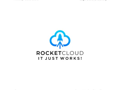 Premium Cloud logo and tech logo with roket concept visiting card design