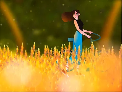 Summer walk adobe art character design grain illustration illustration art illustrator landscape landscape illustration photoshop sketches vector vector art vector illustration