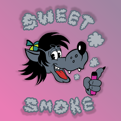 Дизайн стикеров для онлайн-магазина вейп-продукции "Sweet Smoke" design graphic design illustration дизайн стикеров