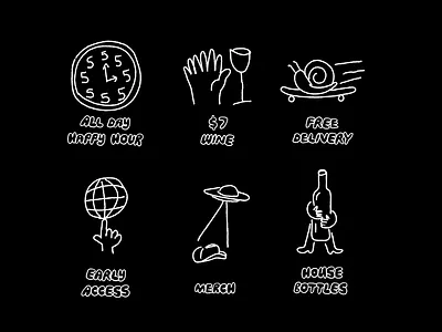 Foxtrot Membership Illustrations handwriting icons illustration