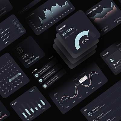 UI KIT | DARK MODE | DASHBOARD COMPONENTS dark mode dashboard design design system finance system ui uikit ux webapp