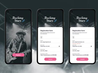 Registration form - DailyUI Challenge #1 challenge001 contest dailyui form mobile app music music contest registration form ui design