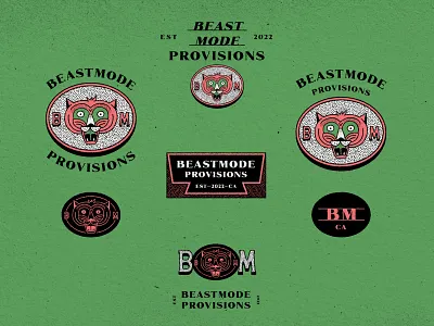 Beast Mode Provisions badge brand branding design graphic design icon illustration lettering logo logotype retro type typography vintage