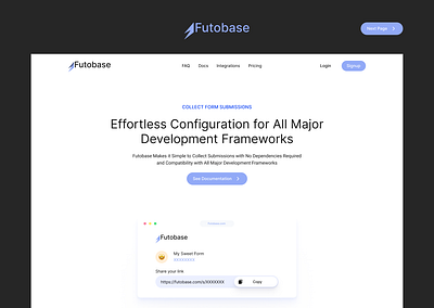 Landingpage of Futobase branding design graphic design hero design illustration logo typography ui ux vector