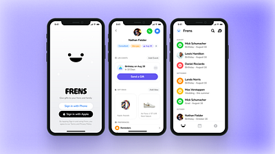 Frens App - Give gifts to your frens and family app app design apple birthday design ecommerce gift ios logo search send gift ux