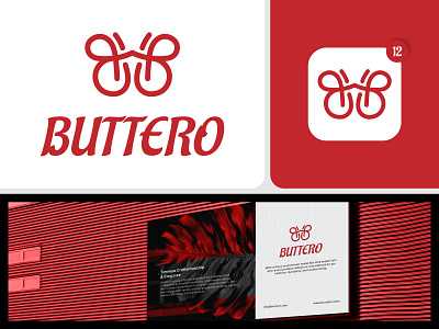 Buttero Branding Design - B letter, Butterfly, Minimalist Logo app icon b logo brand identity branding butterfly clothing cosmetic design elegant logo identity logo mark luxury luxury logo minimalist modern perfume symbol visual identity