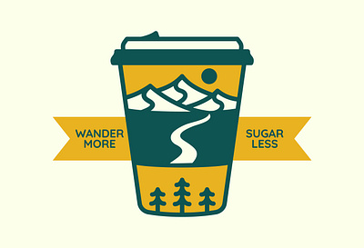 Wander More Sugar Less 3 adventure apparel barista caffeine cappuccino coffee coffee addict drink espresso holiday mountain national park nature outdoors t shirt design travel vacation wanderlust wild wildlife