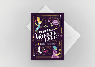 Peppers in Wonderland Party Collateral alice in wonderland design illustration invitation party graphics vector