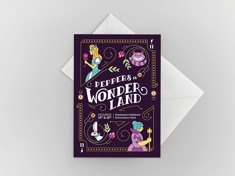 Peppers in Wonderland Party Collateral alice in wonderland design illustration invitation party graphics vector