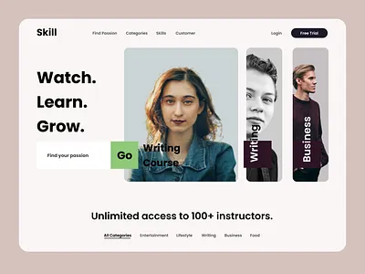 Skill - Website for developing your skills branding design skills ui ux