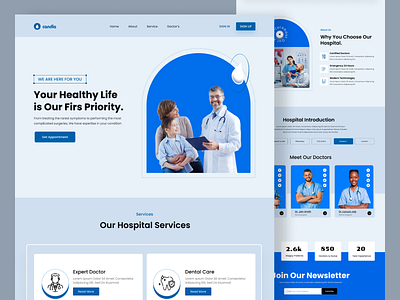 Medical Center Website clinic design doctor hospital interface medical care medical homepage medical landing page medicine patient sick template ui ux design web design website design