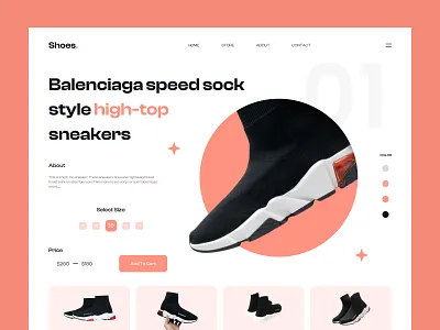 Shoe store ecommerce header branding design e commerce fashion website footwear header hero section home page landing page online shop shoe store ecommerce header trending web design website