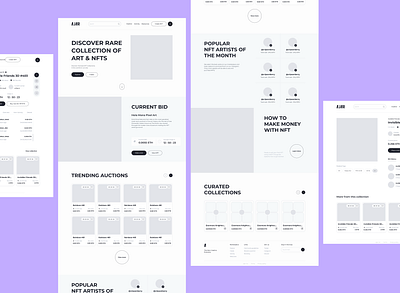 NFT Marketplace - Wireframe graphic design landing page ui ux web design wireframe