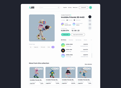 NFT Card - UI/UX Design Marketplace call to action clean design design ecommerce marketplace minimal nft product card store ui ux web design webdesign website
