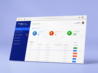 Permit To Work (PTW) Dashboard dashboard dashboard ui design permit to work ptw ui ui design