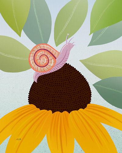 garden snail botanical botanical illustration flower flower illustration illustration insect snail