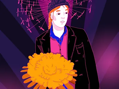 Dandelion boy 2d art graphic design illustration typography vector