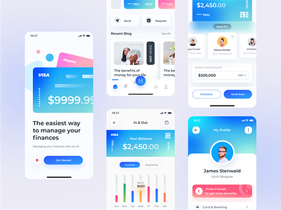 Finance App app application blue control design finance financial manage management mobile app money monitor monitoring ui uidesign user experience user interface