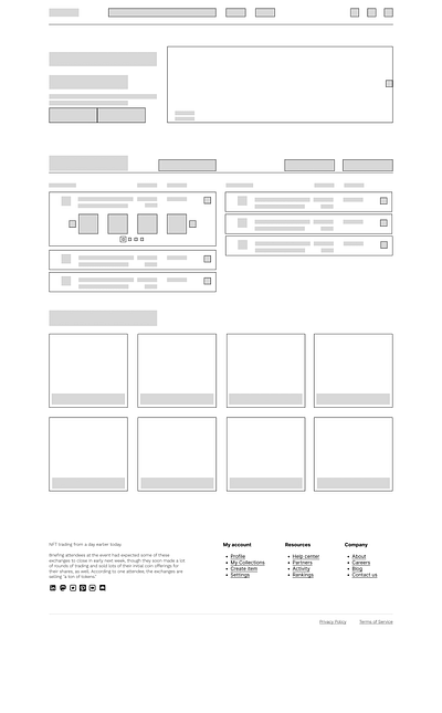 Landing wire frame design ui wireframe