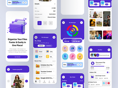 File Manager Mobile App app app design application ui design file explorer file management file manager file sharing folder folder icon glassmorphism mobile mobile app ui ux