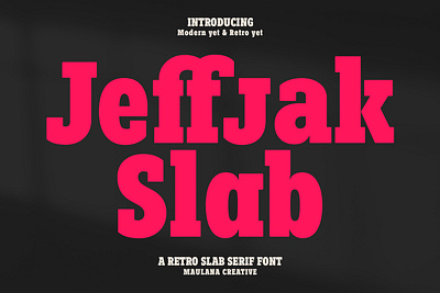 Jeffjak Retro Slab Serif Font 3d animation branding design font fonts graphic design illustration logo motion graphics nostalgic ui