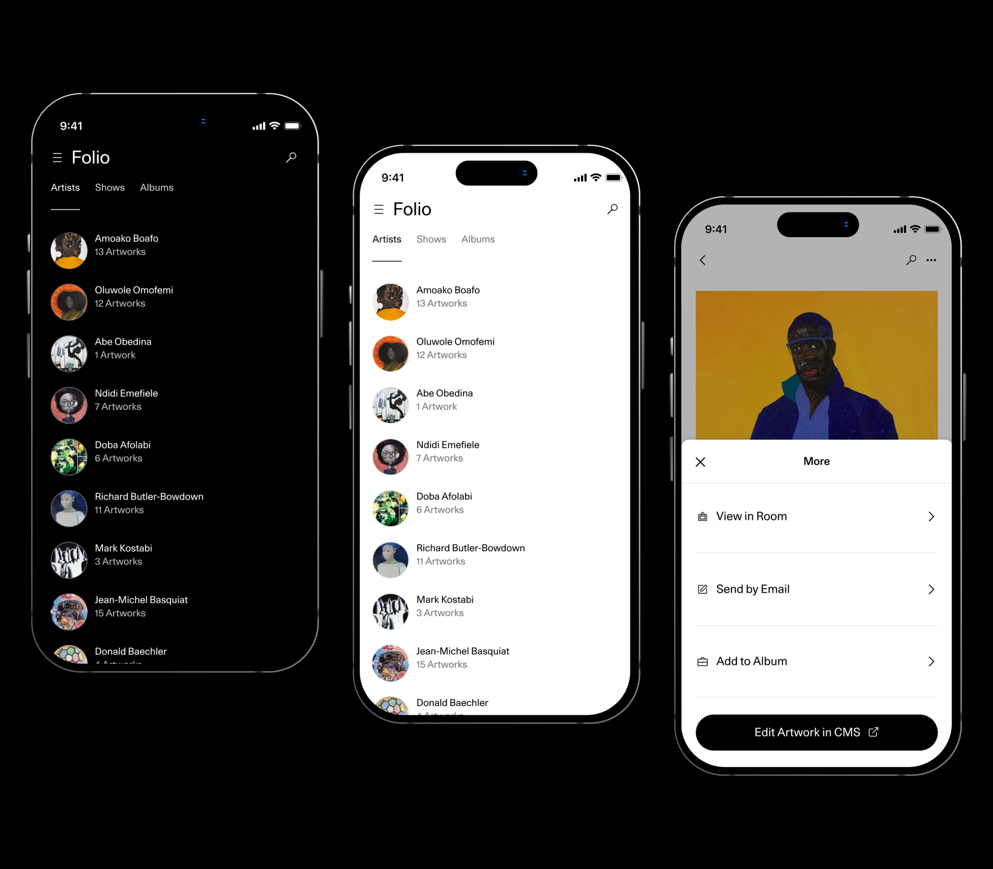 ARTSY. Folio App 2022 design app app design dark mode dark theme design design of the day dribbble ios iphone 14 mobile redesign ui ux