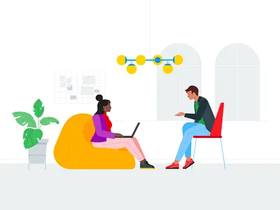 Google Office adobe illustrator brainstorm branding design flat google google illustration illustration illustrator meeting office team