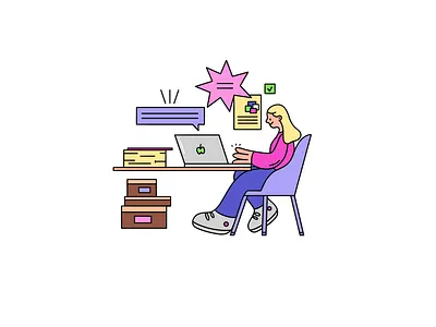 Support branding character design flat illustration