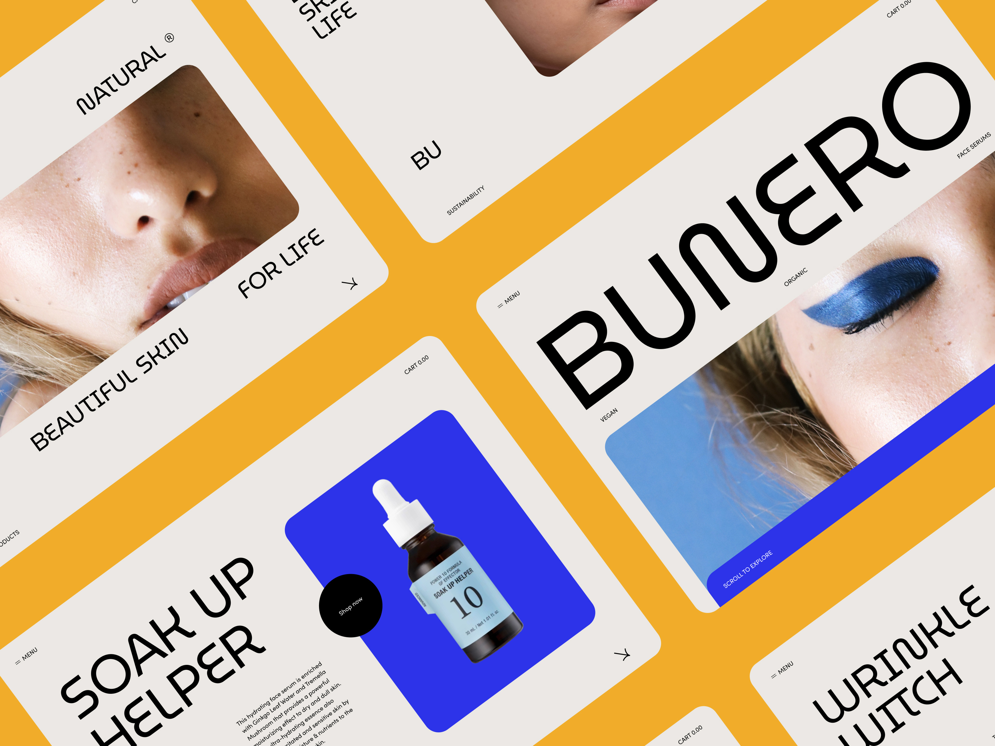 BUNERO FACE SERUMS brand branding design landing uh ui ux web web design
