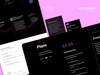 SolStamps (Email Block-chain Identity & Security) website 3d animation blockchain branding communication design email flat graphic design illustration logo logodesign mail ui ux vector web3 website