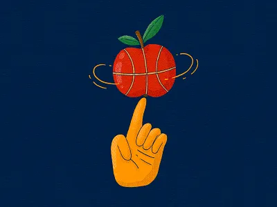 Dribble NYC 2d ald apple basketball bi digital art hand hoops illustration illustrative new york nyc print design sport swirl ui