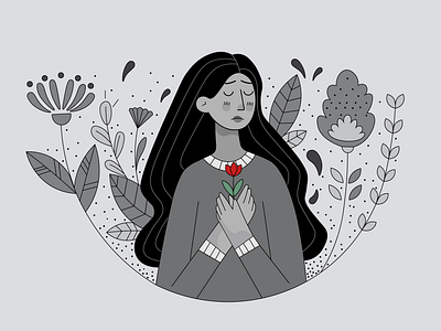 Pain art artwork dribbble girl illustration illustrator neutral pain sad vector