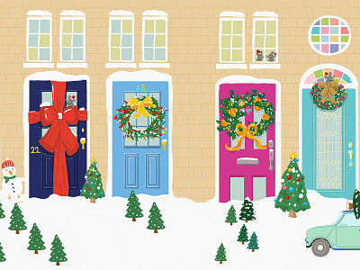 Christmas Doors 2 cat christmas christmasdecorations christmasdoors christmasy decorations design designer digital art digital illustration digitalart doors festiveseason graphic design house houseillustrations illustration illustration art illustrator motion graphics