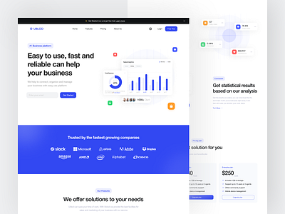 Ublod - Business Platform Website agency business website clean company corporate creative landing page landing page design marketing modern proffesional sales simple uiux web web design web page website website design website ui