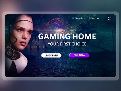 Gaming Web Site Template Design II Photoshop adobe photoshop banner branding design game game business gaming site graphic design poster social media post template template design website design