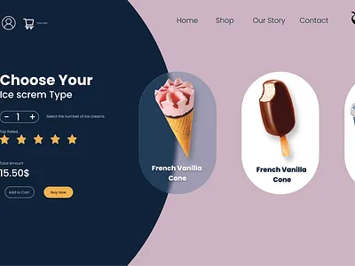Ice Cream website landing page branding design graphic design logo typography ui ux