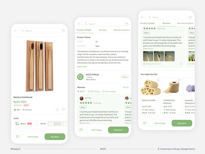 #DailyUI Challenge #012 E-Commerce Shop - Eco-Friendly Item dailyui e commerce ecommerce marketplace mobile app online shop product description product detail ui ux