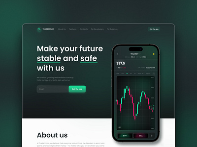 Trading Platform Landing Page branding design illustration interface logo ui uidesign ux uxdesign uxui