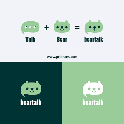 Bear Talk Logo Combination animation app bear bear logo brand branding color design graphic design illustration logo minimal prio hans talk logo typography ui ux vector web website