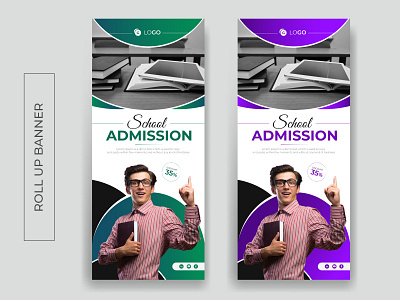 Back to School Admission Roll UP Banner Design admission banner back to school business conference exhibition banner graphic design online learning poster design print item standee banner x banner