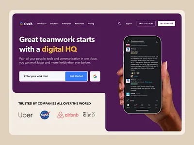Slack - Landing Page Redesign 💬 business communication platform landing page redesign landing page template redesign slack app slack design slack landing page slack ui
