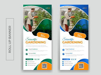 Gardening Service Roll UP Banner Design exhibition farming gardening pop up pull up roll up banner standee tree plantation x banner