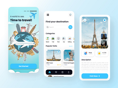 Travel App app branding design graphic design illustration travel typography ui ux