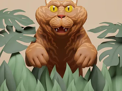 cat 3d concept illustration