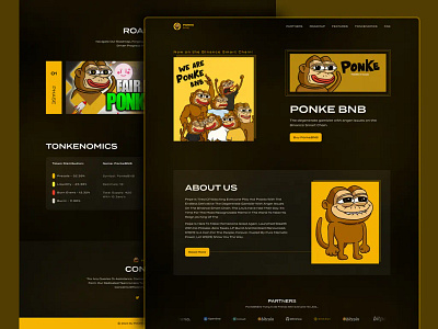 PonkeBNB –Binance Smart Chain Website. binance chain website bnb crypto landing page meme landing page meme website memecoin landing page pepecoin ponkebnb website website security