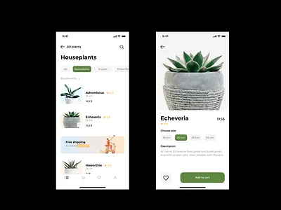 Plant App app e commerce plant ui ux