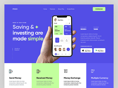 App landing page Design app design