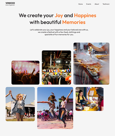 Event Organizer Web Design figma landing page ui web