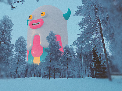 Lapland Monsters 3d lllustration character design christmas illustration lapland little cute monsters monsters photography snow